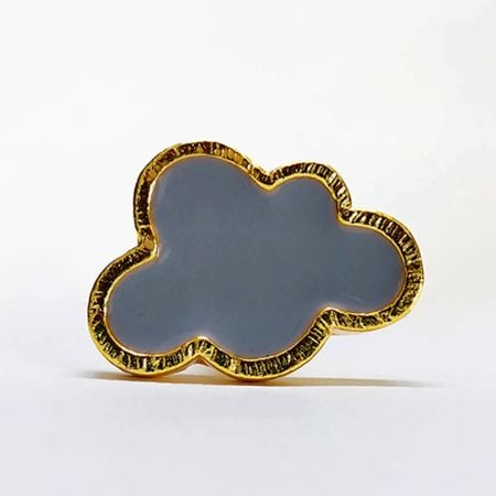 Grey Handmade Brass Cloud Knob
